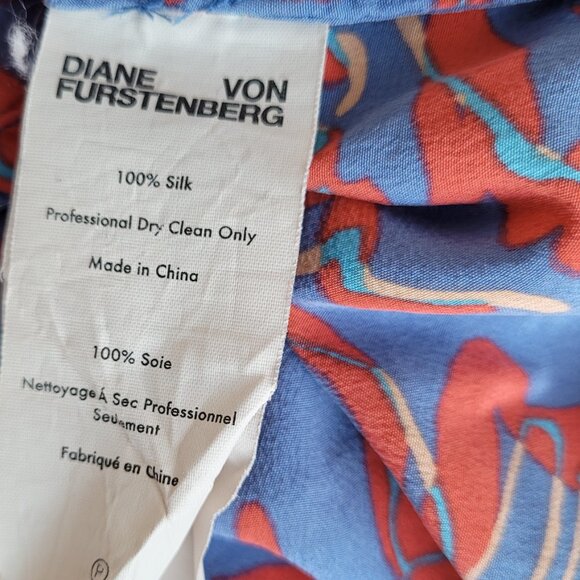 Diane Von Furstenberg 100% Silk Eldsen Printed Dress - Picture 8 of 8